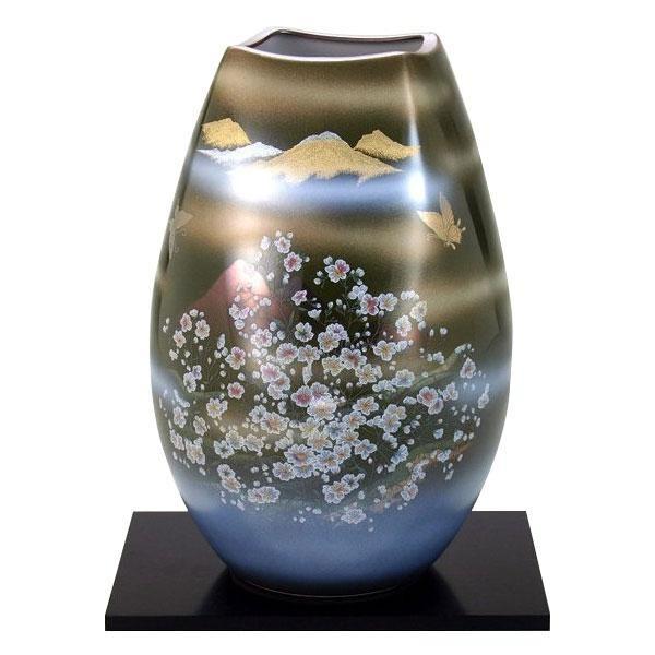 九谷焼 陶勝作 10号花瓶 オリベかすみ草 N176 02 キャンセル返品不可 他