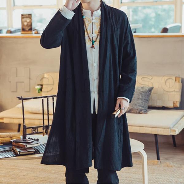 18夏 羽織 メンズ 綿麻 リネン 薄手 ロング丈 長袖 無地 着物 浴衣 アウター コート 中国風 ルームウエア 部屋着 和服風 春夏秋 おしゃれ 送料無料 Buyee Servis Zakupok Tretim Licom Buyee Pokupajte Iz Yaponii