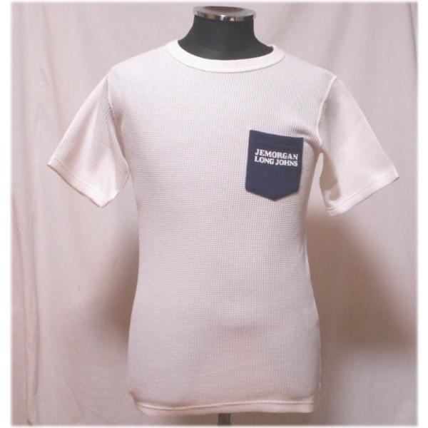 訳あり JEMORGAN サーマル プリントＴシャツ 半袖 ポケット付き 01.白 Ｓ〜ＸＬサイズ 6021-226 ジェーイーモーガン