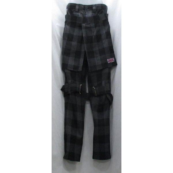パンク ボンテージパンツ チェック柄 黒xグレイ Sサイズ M パンク ボンテージパンツ チェック柄 黒xグレイ Sサイズ M
