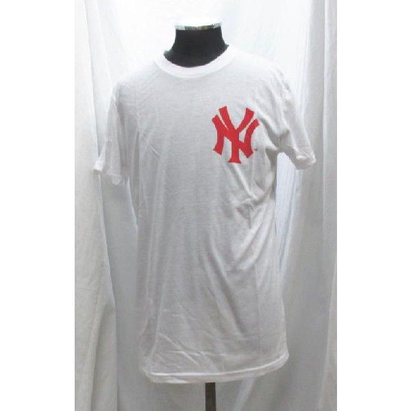 ヤンキース Tシャツ majestic 白ｘ赤マーク Mサイズ Lサイズ 0083 new york yankees