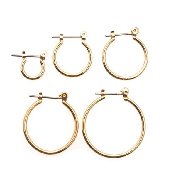 ピアス フープ クロッシングピアス ゴールドカラー Y50- チタンポスト 片耳用