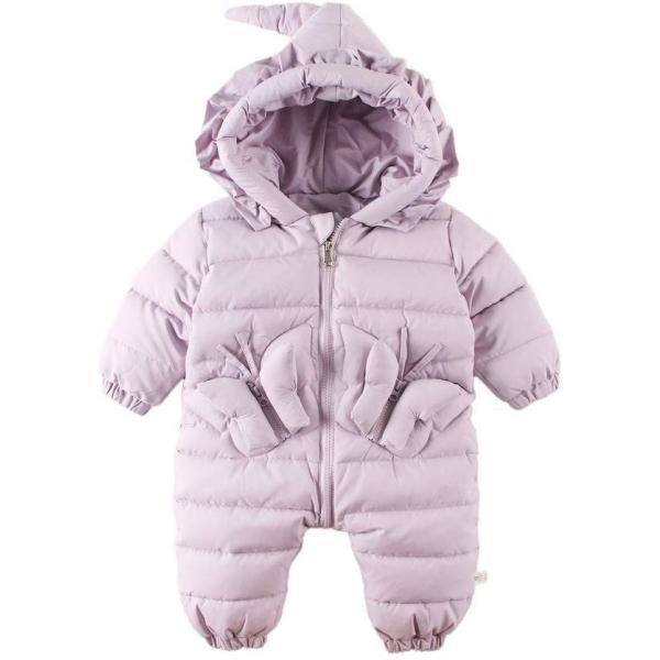 Baby Nest ベビー服 長袖カバーオール ロンパース コート フード付き 女の子 秋冬用 パープル 3 6m Cleanomic Co Id