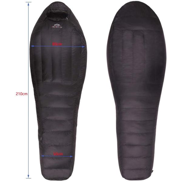 Lmr寝袋 マミー型 シュラフ 封筒型寝袋 冬用 高級ダウン寝袋 寝袋 シュラフ マミー型 登山 キャンプ アウトドア 防災用 避難用 防水 羽毛量1000g ブラック Heros Shop
