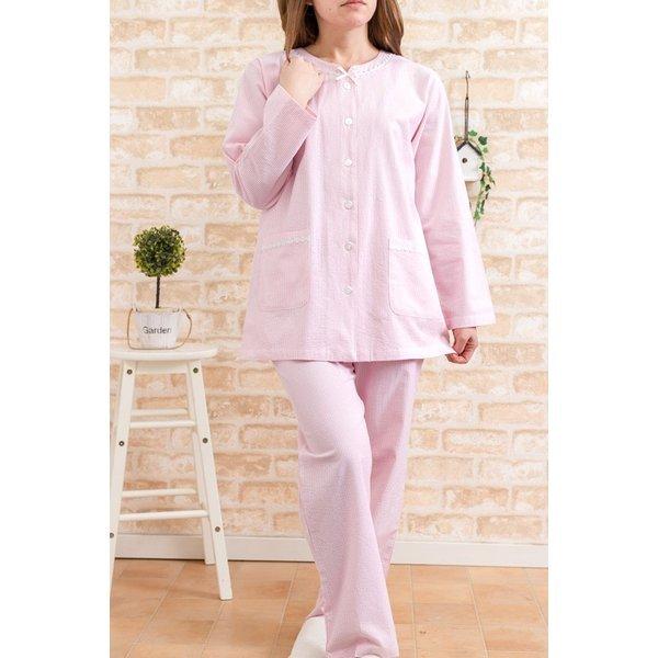 パジャマ レディース 前開き 長袖春 初夏 綿100 サッカー加工ストライプ地 Sサイズ Llサイズ 3lサイズ 4lサイズあり 女性用 ナイトウェア ルームウェア Buyee 日本代购平台 产品购物网站大全 Buyee一站式代购 Bot Online