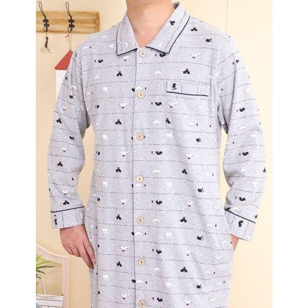 綿100 やや厚手なスムースニット地白くま柄 スリーパーパジャマ 長袖 前開き 秋 冬に適した素材 メンズ シャツワンピース ホテルパジャマ 入院準備 Buyee 日本代购平台 产品购物网站大全 Buyee一站式代购 Bot Online