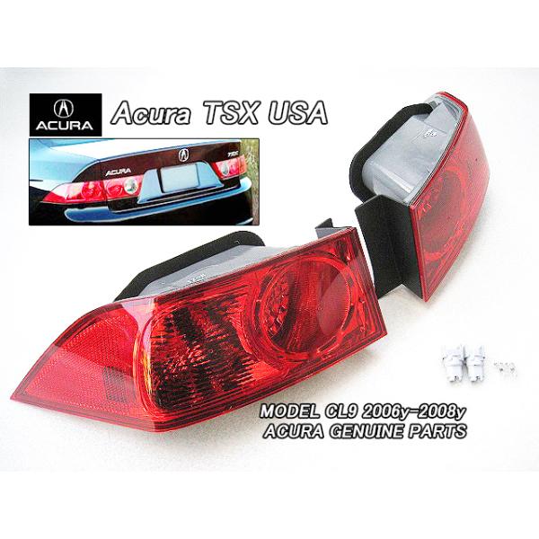 ゆ*の様 アキュラ TSXアコード CL7 LED テールランプ ブラックハウジ アコードCL7CL9後期【ACURA】アキュラTSX純正USテールライト左右(06