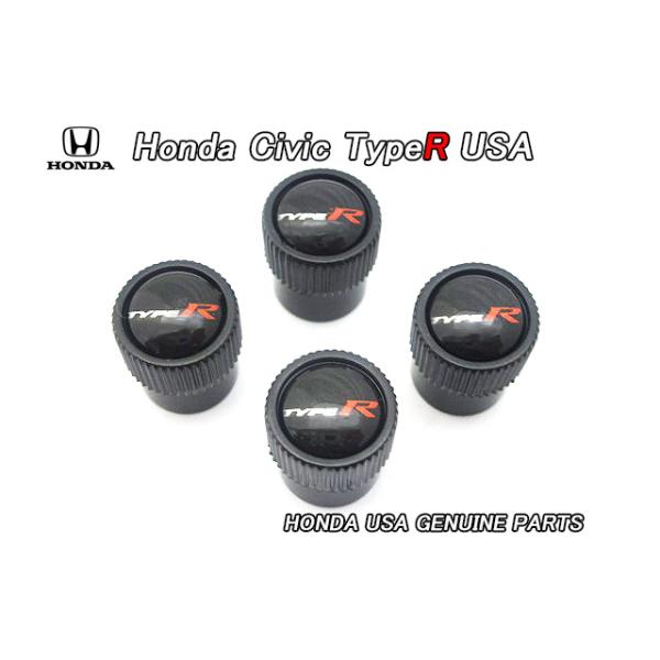 希少 US-HONDA 純正 TypeR ホイールバルブキャップ ホンダ【HONDA】米国US純正エアバルブステムキャップ4個(TypeR文字入り