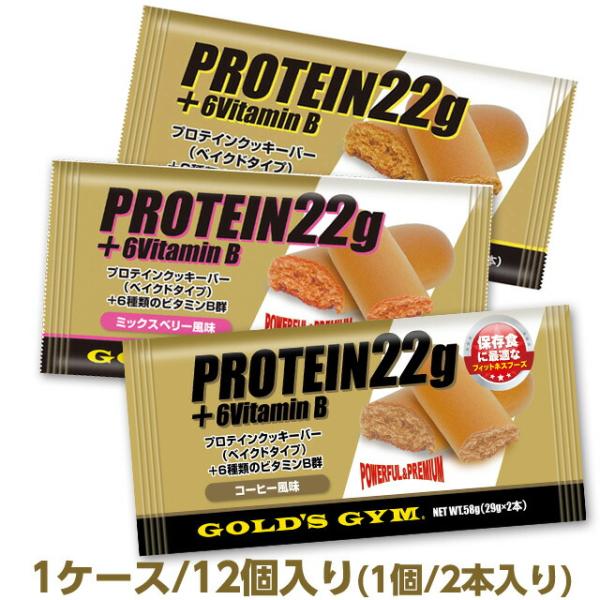 GOLD'S GYM ゴールドジム プロテインクッキーバー ベイクドタイプ 12個入り【送料無料】