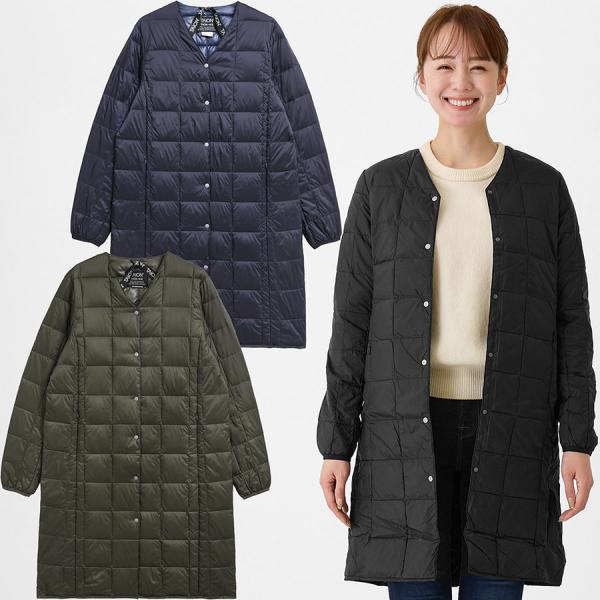 タイオン ダウンコート W101-Long Taion Vネックボタン インナー ロングダウンジャケット V Neck Long Down Jkt レディース ダウン