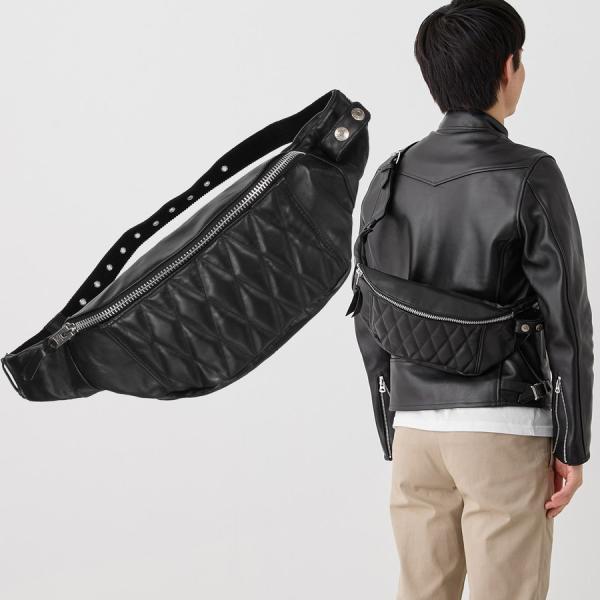 美品　SCHOTT PADDED BODY BAG メンズ　定価39,600円 Schott N.Y.C（ショット） ショルダーバッグ PADDED BODY BAG メンズ