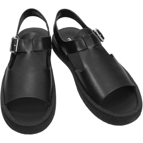 MOHI（モヒ） レディース 幅広Tストラップサンダル ネグロ Mohi Wide
