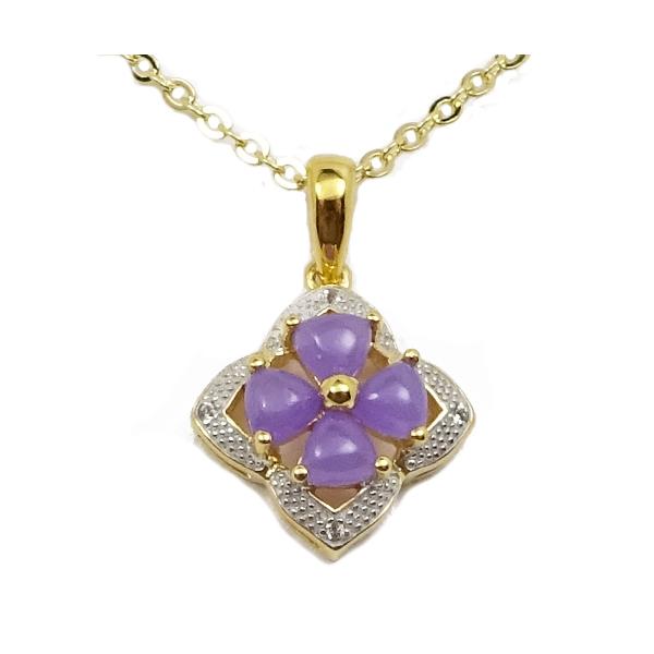 【希少ヴィンテージ品】天然ラベンダー翡翠ネックレス(アクセサリーケース付き) SVゴールド天然ラベンダーヒスイ＜翡翠＞ホワイトトパーズ入り