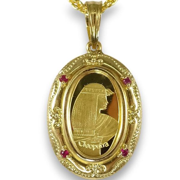 クレオパトラ コインジュエリー ペンダント/天然ルビー入り 999.9 FINE