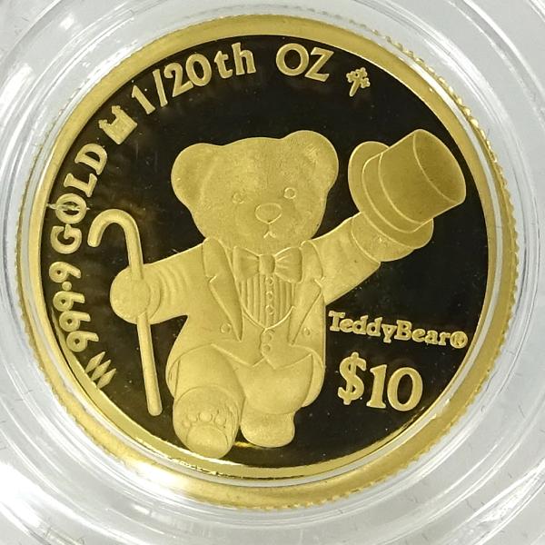 TD2000_2026◆本体：金貨材質：K24 999.9 GOLD Teddy Bear 1/20オンス 16mm Ten DOLLARS◆裏面：CHARLES3 COOK ISLANDS 2026◆サイズ：直径約16mm◆発行年：202...