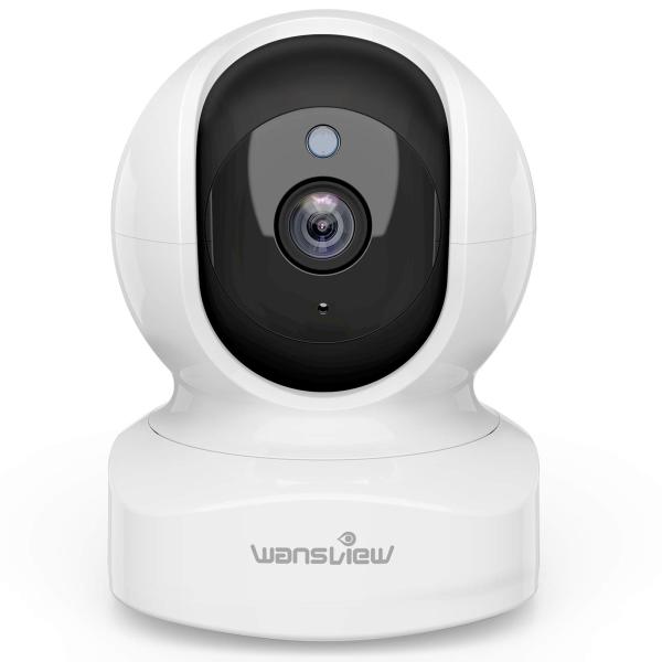 Wansview Q5ネットワークカメラ 300万画素 2Kベイビーモニター Wi-Fiカメラ ワイヤレス屋内防犯カメラ ペットカメラ 360度ベビー