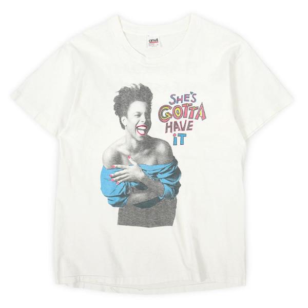 80's She's Gotta Have It ムービーTシャツ 映画 Spike Lee スパイク・リー USA製 野村訓市 ビンテージ (-1392) 白 / ホワイト L