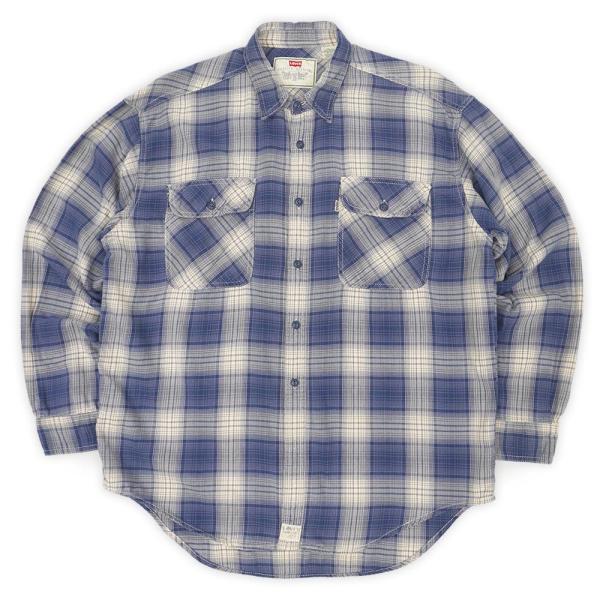 じ*ろ様 リーバイス　USA製　ヴィンテージ　ネルシャツ Mサイズ　90s ブル リーバイス Levi's 90s フランネルワークシャツ 珍品 白タブ シャドー