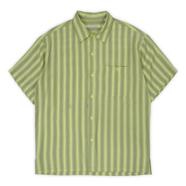 【80-90s】dezert シャツ 半袖　ストライプ　レーヨン100% M LINEA DOME 90s レーヨンシャツ グラデーション ボックス 半袖