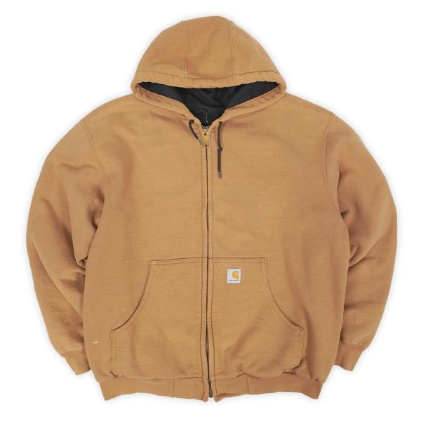 【カーハート】ジップパーカー　裏地サーマル　茶色　人気カラー　M相当 大人気】carhartt zip up hoodie裏地サーマル