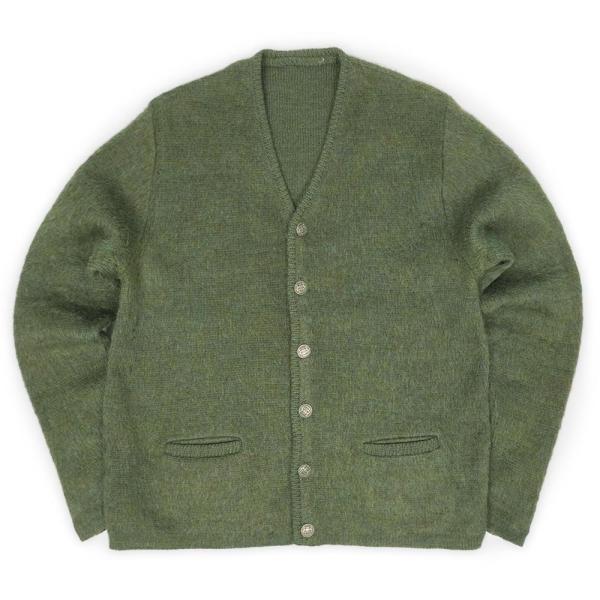 60s モヘアカーディガン シャギー ポケット付き 無地 カートコバーン