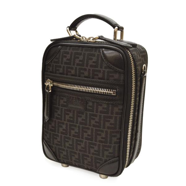 FENDI フェンディ ミニショルダーバッグ レザー ロゴ ズッカ柄