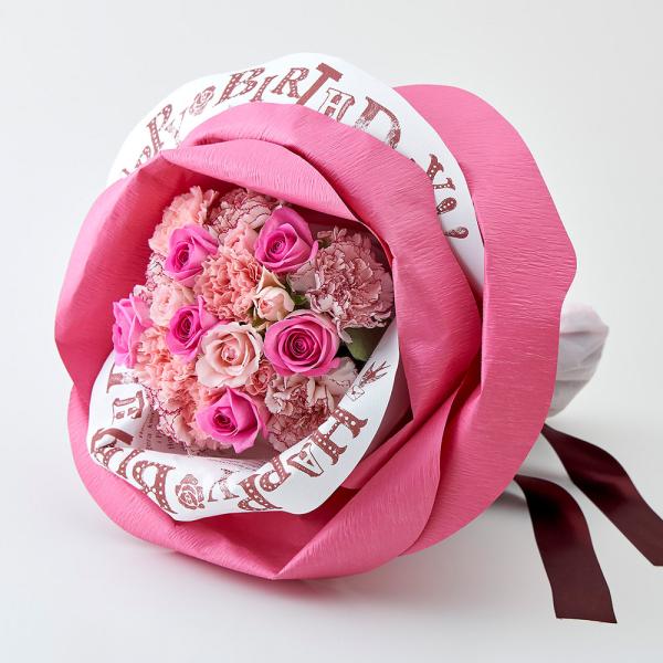 ■お届け 3日後以降でご指定可■注文締切2027/11/27　14:00まで花びらをイメージしたラッピングを添えて、まるで一輪の大きなバラのように装う花束「ペタロ・ローザ」。大切な人の誕生日に、歳のはじまりを、心こめてお祝いしたいから・・・...