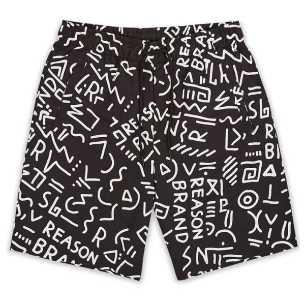 ���[�Y���N���[�W���O REASON CLOTHING Static Poolside Shorts SWIM SHORTS �X�C���V���[�c BLACK �u���b�N SHORTS
