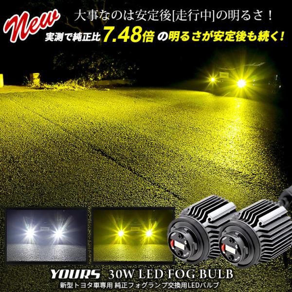 新型トヨタ車専用 純正フォグランプ 交換用 LEDバルブ [ ホワイト / イエロー ] カローラクロス 80ハリアー ヤリスクロス アクア 等