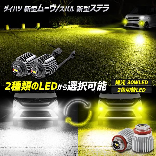新型ムーヴ/ステラ 適合 純正フォグランプ 交換用 LED バルブ 選べる2タイプ L1B フォグ ムーブ MOVE LA850S 860S DAIHATSU 