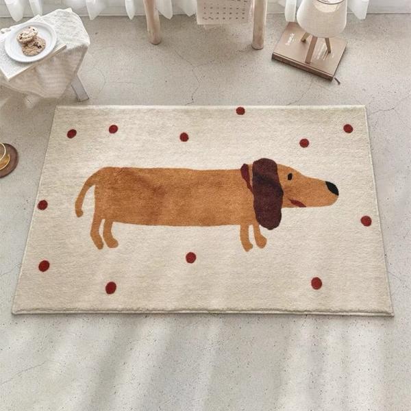 ラグマット リビングマット 玄関マット カーペット風呂マット 犬柄ダックスフンド ミニチュアダックスフンド 玄関マット バスマット フロアマット