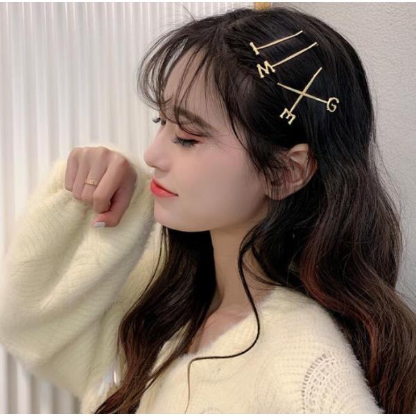 ヘアピン　アルファベットシンプルゴールドヘアピンN〜Z　