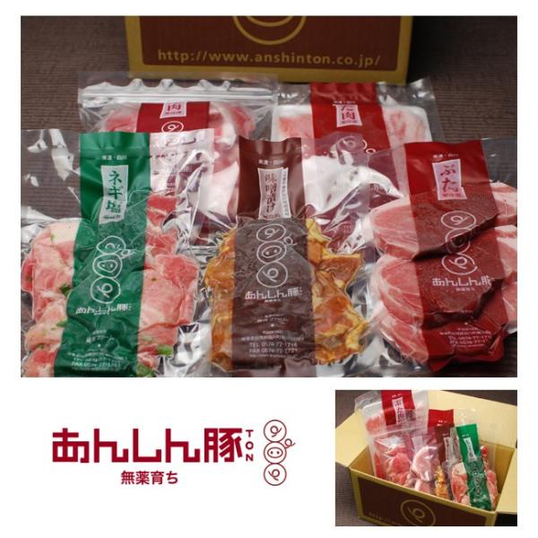 藤井ファーム 無薬育ち あんしん豚 新「お試し」セット 小間切れ しゃぶしゃぶ テキカツ 味噌漬け ネギ塩 ギフト