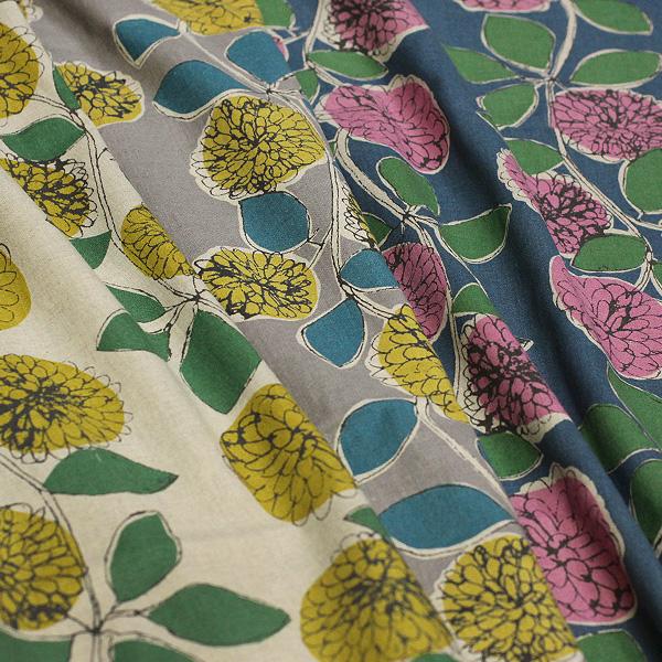 日本製 リネンコットン シーチング ビッグマリーゴールドストライププリント ミックスカラー 全3色 J オーダーカット生地 10cm単位 H 服地のひでき 通販 Yahoo ショッピング