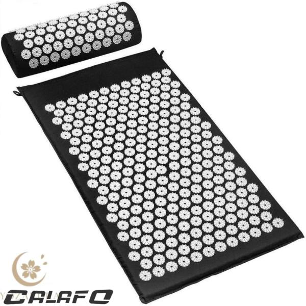 爆買  指圧スパイクマットヨガシャクティマットマッサージリラクゼーションを逃がし痛み鍼マットと枕 指圧マットと枕のセット グレー 背中/首 サポート 筋肉をリラック