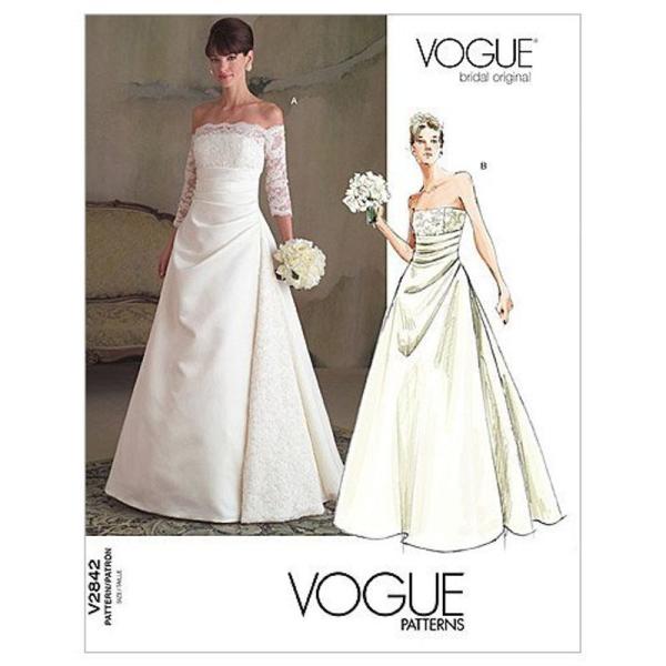 vogue patternsウェディングドレス型紙 サイズ：US12-14-16 :20220622002344-01411:ShopHideTama  通販 
