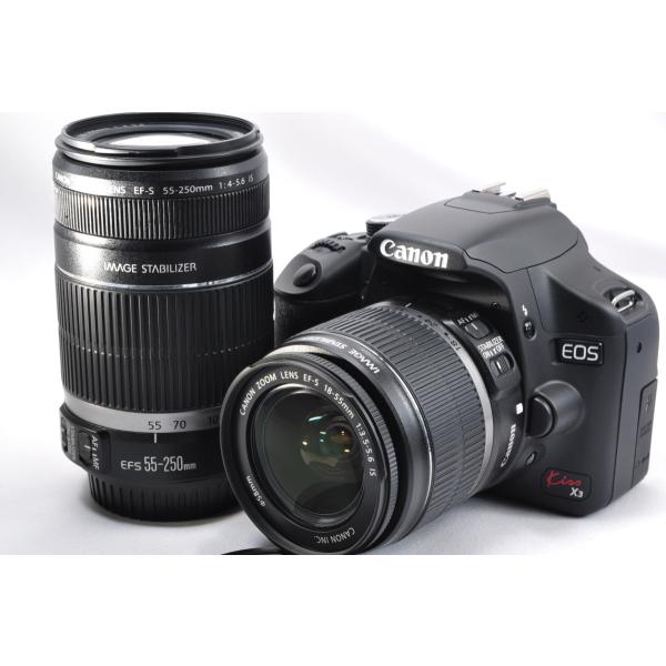 キヤノン  Canon EOS kiss X3 標準＆望遠ダブルズームキット 動画撮影 SDカード付き