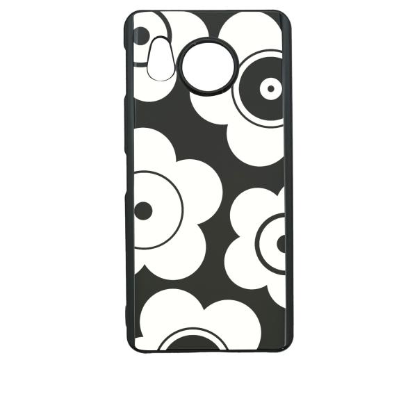 AQUOS sense8 SH-54D SHG11 アクオスセンス8 ブラック ハードケース t026 花柄 マリメッコ風 レトロ フラワー