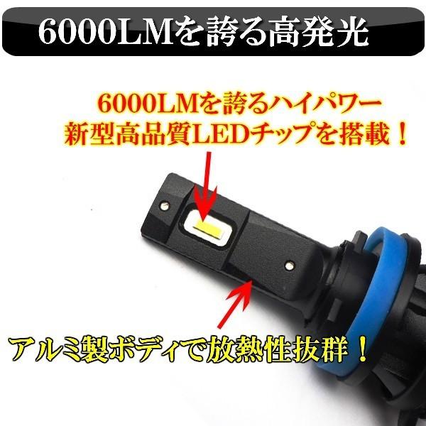�G�X�e�B�} 50�n �O�� ���� LED �w�b�h���C�g H8 H11 H16 �Ԍ��Ή� �z���C�g 12V-24V�Ή� 6000LM �J�b�g���C�� ���i�摜1