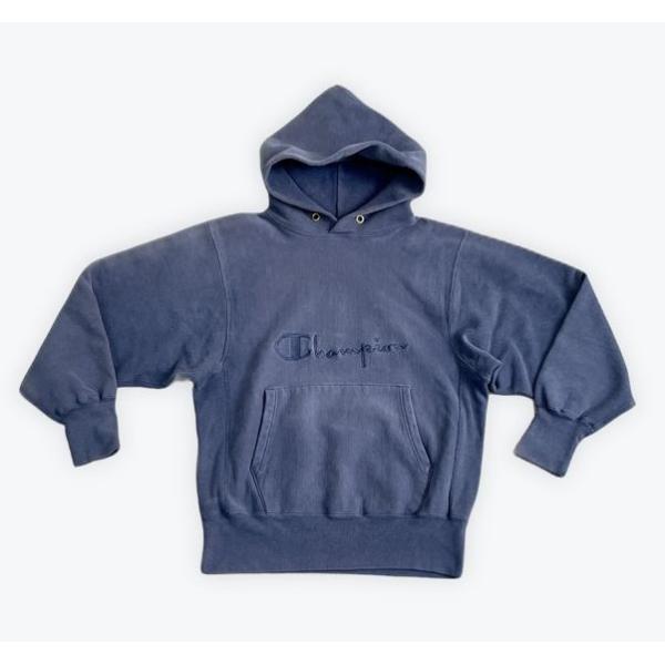 90s champion リバースウィーブパーカー M ネイビー 鬼フェード USA製 90s Champion 