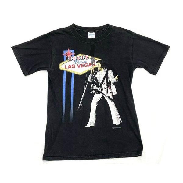 エルヴィス・プレスリー Elvis Presley T-shirt Tシャツ 両面プリント 2001 2002 コピーライト ブラック サイズS  [l-2167]