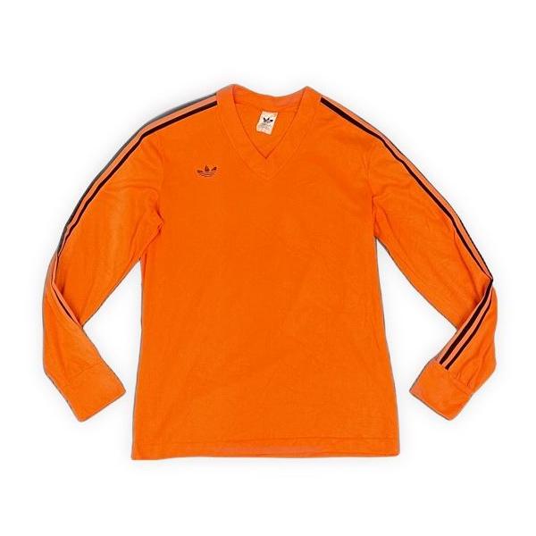 adidas アディダス ヴィンテージ 長袖 ゲームシャツ L オレンジ ブルー adidas アディダス ヴィンテージ 長袖 ゲームシャツ L オレンジ