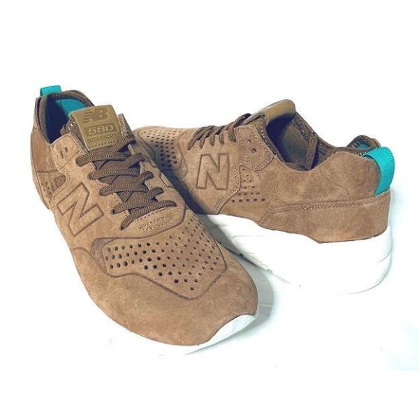 未使用 ニューバランス スニーカー 軽量 天然皮革 スエード モノソック new balance NB MRT580DT TAN サイズ26.0 [l-2282]