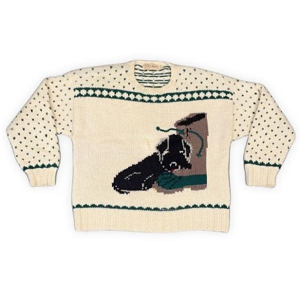 L.L.Bean（エルエルビーン） 80's 香港製 ハンドニット セーター