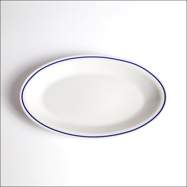 Saturnia Rome Blue line Oval Plate 27 サタルニア ローマ ブルー
