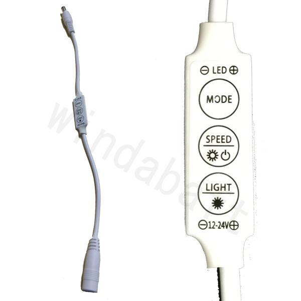 人気 LEDテープ　コントローラー DCケーブル 白 (外径5.5mm-内径2.1mm) 単色LEDテープのON/OFFや明るさ調節、点灯パターンのコントロールが可能