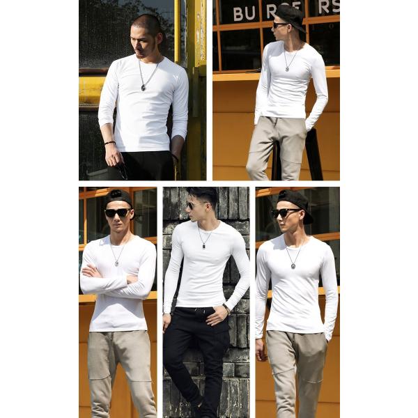 長袖tシャツ メンズ タイト ロンt カットソー Tシャツ タイト ロングtシャツ クルーネック Buyee Buyee บร การต วกลางจากญ ป น ซ อจากประเทศญ ป น