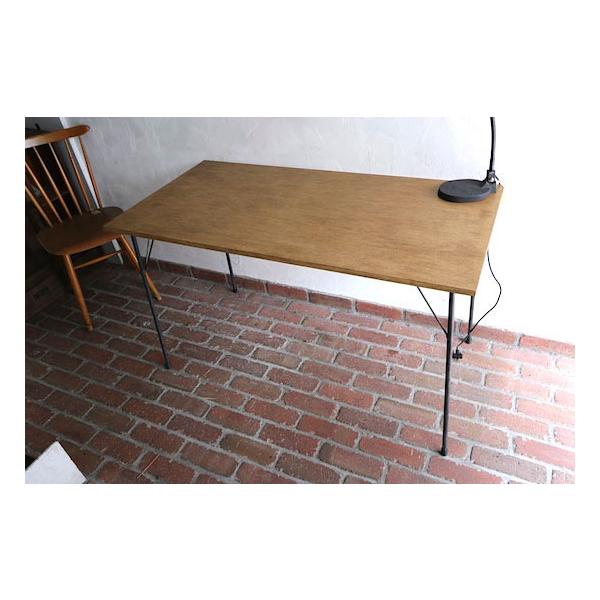 カフェスタイルテーブル w120×d60×h71cm 木＋鉄 古材風仕上げ ひぐらし