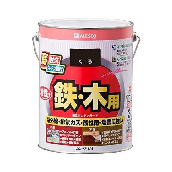 カンペハピオ 油性ウレタンガード(油性つやあり) 3L くろ