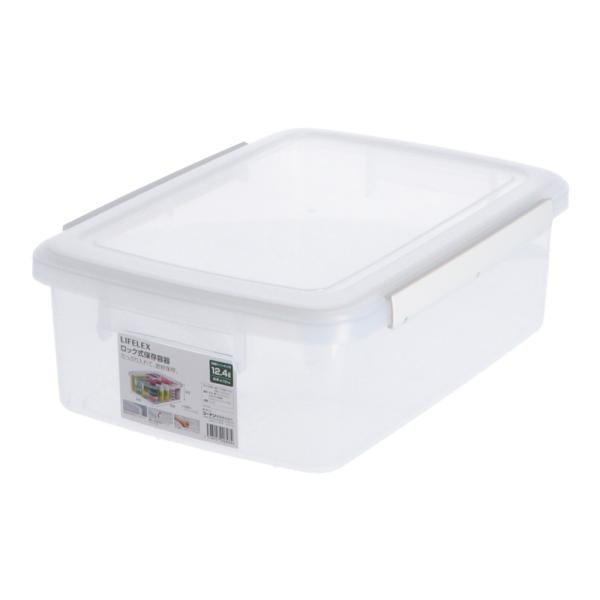 コーナンオリジナル LIFELEX ロック式保存容器 12.4L／密閉 簡単開閉 ロック方式 本体メモリ付き スタッキング 重ねられる ライフレックス
